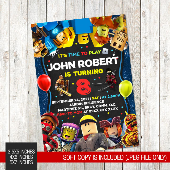 ROBLOX BOY BIRTHDAY INVITATION Template