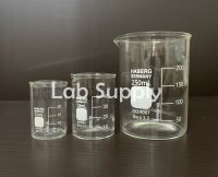 Haberg/Germany_Beaker Low Form บีกเกอร์แก้ว 25 50 250 ml : Boro 3.3 สเกลสีขาว