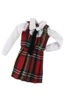 16 Scale British Plaid School Uniform Dress Skirt Clothes Fit 12 Female Body