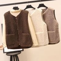 ❀♂☇ Lambs Fleece Vests Jacket New Waistcoat Warm Sleeveless Outwear Female