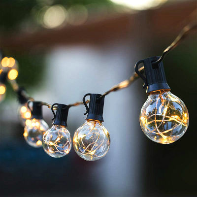 Outdoor G40 Led String Lights 7.5M 25PCS Copper wire LED Bulb IP65 Waterproof Garland Strings for Patio Christmas Wedding Decor