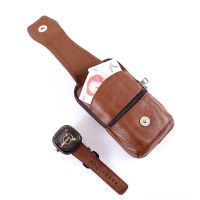 Fanny Belt Bag Mobile Shoulder Pack Brown Crossbody Large Multifunction Bag Bags Leather Waist Men