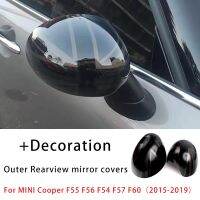 สีดำธงรถด้านนอกกระจกมองหลังครอบคลุมสติกเกอร์สำหรับ Mini Cooper One S JCW F54 F55 F56 F57 F60ก่อนกรกฎาคม2019