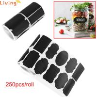 LANZEONT 250pcs/roll ครัว กระดานดำ เครื่องเทศ สติ๊กเกอร์ฉลาก ปากกามาร์กเกอร์ แท็กขวด ป้ายกระดานดำ