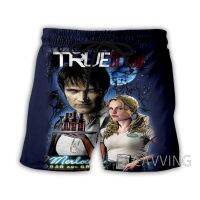 การพิมพ์ 3D True Blood Summer Beach Shorts สตรีทแวร์แห้งเร็วกางเกงขาสั้นลำลองผู้หญิง / ผู้ชายกางเกงขาสั้นกีฬา H02 XS-5XL