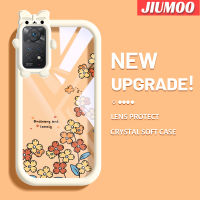 เคส JIUMOO สำหรับ Xiaomi Redmi Note 11 Pro Note 5G 11e Pro แฟชั่นลายดอกไม้ที่สวยงามสีสันสดใสน่ารักกล้องมอนสเตอร์ตัวน้อยนิ่มสำหรับเลนส์กันกระแทกแบบใสเคสมือถือความคิดสร้างสรรค์โปร่งใสเรียบง่ายฝาครอบป้องกันซิลิโคน