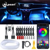 NLpearl EL Neon Car Ambient Interior Light Multiple Modes App Sound Control Fiber LED Strip Auto Atmosphere Neon Decorative Lamp