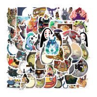 50PCS  Japanese Anime Stickers Ghibli Hayao Miyazaki Totoro Spirited Away Princess Mononoke KiKi Stationery Sticker Stickers Labels