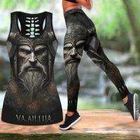 Women 39;s Summer New Vahalla Vikings Goth Scandinavian North Mythology Art Print Sport Yoga Suit