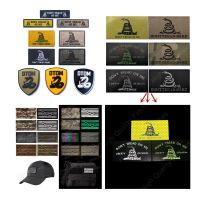 Gadsden Flag Patch Parody Snake Dont Tread On Me No Step on Snek Tactical Badge IR Reflective Multicam Applique PVC Power DTOM Adhesives Tape