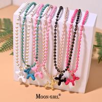 【YF】❀  Fashion Enamel Dog Pendant Necklaces Bead Chain Choker Necklace Collares Para Mujer MOON GIRL