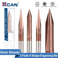 【DT】hot！ XCAN Engraving Bit 6mm Shank V Carbide End Mill TiCN Coated 2 Flute Milling Cutter Carving Machine Router