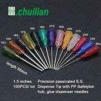 【cw】 100pcs/lot length 55mm passivated S.S. Dispense with Safetylok hub glue dispenser needles