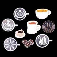 9pcs/set Vintage Coffee Tea Cups Pattern Pins Metal Lapel Brooches Kawaii Latte Swan Beans Design for Backpack Clothing Decor