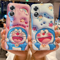 Phone Case เคส OPPO A38 A58 A78 NFC A98 Reno8 T 4G 5G A17 A17k มีสีสันหรูหราพลอยเทียม3D การมองเห็นแบบสามมิติเคสการ์ตูนโดราเอมอนน่ารักกรอบนิ่มกันกระแทก2023