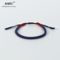 AMIU 14สีทิเบตพุทธโชคดีทอพระเครื่องทิเบตถักเปียสายสร้อยข้อมือและกำไลสำหรับผู้หญิงผู้ชายแฮนด์เมดเชือกสร้อยข้อมือ