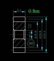 New Product 0.8M 36T/Hole 4Mm 5Mm 6Mm 8Mm/Width 8Mm/For Meat Grinder Parts Etc.