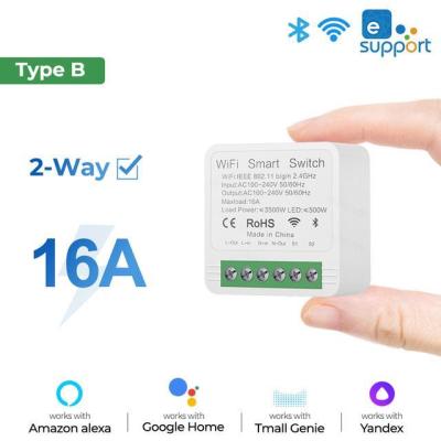 ❧ Wifi MINI Smart Switch 2 Way Control 16A Switch Tuya Smart Home Automation Sensor Works With Alexa Google Home