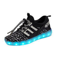 Size 25-37 Children LED Shoes for Boys Girls USB Charger Schoenen Kids Chaussure Enfant Luminous Glowing Sneaker with Light Sole