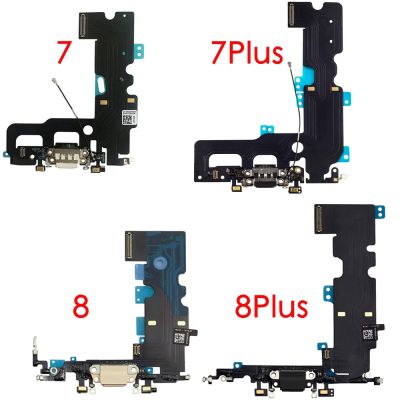 【✔In stock】 anlei3 ชาร์จพอร์ต Usb ตัวเชื่อมต่อแบบแท่นยืดหยุ่นสายเคเบิลเสียบแจ็คสเตอริโอเสาอากาศเซลลูลาร์อะไหล่สำหรับ Iphone 7 7 Plus 8 8 Plus