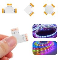 IDEERT 2/4 Pin X/t/l รูปร่างสำหรับ SMD 5050 RGB แถบไฟ LED บัดกรีตัวเชื่อมต่อมุมฟรีขั้วต่อ Led แถบแสง RGB อุปกรณ์เสริมลวด