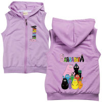 Barbapapa ชายเสื้อกั๊กหญิง Hooded Zipper เสื้อกั๊กใหม่เสื้อผ้าเด็กแฟชั่นเสื้อกั๊ก Waistcoat เสื้อกั๊กเด็ก8409เสื้อผ้าเด็กฤดูใบไม้ผลิ Casual แฟชั่นเสื้อกีฬา