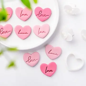 10pcs Hearts 3D Cookie Moulds Embossing Cutters Valentines Day Cookie  Cutter Set