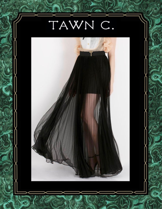 tawn-c-black-mesh-daniela-skirt-กระโปรงพลีทตาข่ายซับในสั้นมินิเสกิร์ต