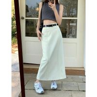 ✣✌ 61552 Free Belt Thin Suit Skirt Female Hip Long Skirt