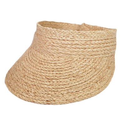 [hot]2019 simple ladies uv roll up korean sun visor hat women sun visor straw raffia sun visor caps straw visor