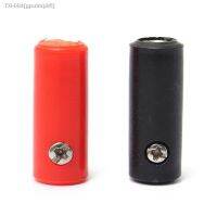 ❄✓✟ 2PCS Copper Silicone Insulated In Line Banana Female Jack Socket Converter Adapter Plug Connector Red Black