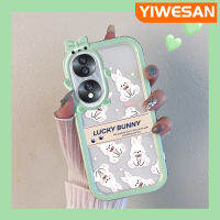 YIWESAN เคสเคสสำหรับ Honor 70 5G เคสลายกระต่ายนำโชคสีสันสดใสเลนส์กล้องถ่ายรูปแบบนิ่มมอนสเตอร์ตัวน้อยน่ารักเคสซิลิโคนโปร่งใสกันกระแทกแบบใสง่าย