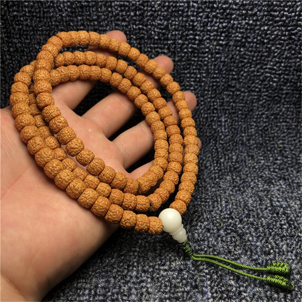 8mm 108 Rudraksha Mala Necklace Beads Bless Prayer Sutra Chakas Bodhi 