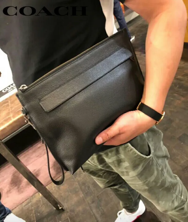 Coach new clutch bag men fashion casual large thin business bag all leather  in stock | Lazada PH