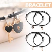 Simple Couple Bracelet Key Love Lock Bracelet Jewelry Adjustable Bangle E3C7