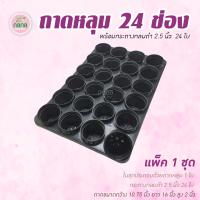 ถาดหลุม 24 ช่อง พร้อมกระถางกลมขนาด 2.5 นิ้ว จำนวน 24 ใบ ปลูกต้นไม้ เพาะแคคตัส