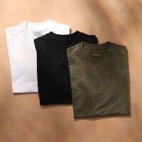 HEIM | Tight Neck Cotton T-Shirt | เสื้อยืด Boutique คอชิด ผ้า Cotton สีดำ, ขาว และเขียว