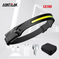 2021 Newest LED Headlamp Sensor COB Headlight USB Rechargeable Built-in Battery Flashlight Head Lamp Torch 5Modes Work Light