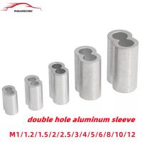 M1 M1.2 M1.5 M2 M2.5 M3-M12 Aluminium Ferrules Klem 8 Bentuk Lubang Ganda Casing Aluminium Kawat Tali Oval Kawat Klip Tali Ferrule