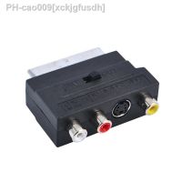 RGB SCART to Composite 3 RCA SVHS S-Video Phono AV TV Audio Adapter Male to Female Connverter With In Out Switch