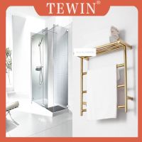 TEWIN 304 ผ้าขนหนูสแตนเลสไทเทเนียมทองห้องน้ำอุ่นห้องน้ำผ้าเช็ดตัวผ้าขนหนูร้อนติดผนังไฟฟ้าชั้นวางผ้าเช็ดตัวแห้ง