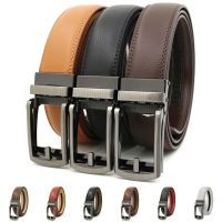 Mens Click Belt automatic buckle 130cm 140cm Comfort Leather Ratchet Dress with Slide Buckle -Adjustable Trim to Fit 120cm