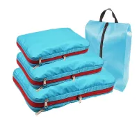 Travel Organizer Storage Compression Packing Cubes Shoe Bag Portable Folding Waterproof Luggage Pouch Storage Clothing SuitcasesShoe Bags