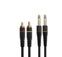 ✘❧⊙ Double 6.5 6.3 6.35 to 2 RCA cable lines to the audio signal amplifier Signal line for Microphoneamplifiermixerspeakerssound