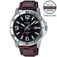 Time&amp;Time CASIO Standard นาฬิกาข้อมือผู้ชาย สีดำ/เงิน สายหนัง รุ่น MTP-VD01L- 1BVUDF (ประกัน CMG)