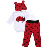 Newborn Toddler Infant Baby Boys Girls Romper Long Sleeve Tops Shirt Long Pants Hat 3PCS Outfits Set Casual Clothes  by Hs2023