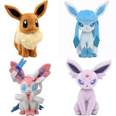 ของเล่นสำหรับเด็กตุ๊กตาโปเกมอน TAKARA TOMY 9สไตล์30ซม. ผ้ากำมะหยี่ Eevee Sylveon Flareon Jolteon Umbreon Vaporeon