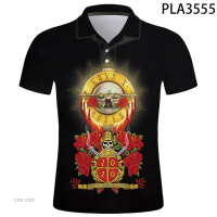 Style Summer 2023 NEW Men Polo Shirt Summer Short Sleeve G u n s N Roses 3D Printed Casual Streetwear Polo Homme Ropa Harajuku TopsNew product，Canbe customization high-quality