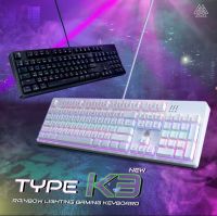 REMAXแท้!!! คีย์บอร์ด คีย์บอร์ดเกมมิ่ง Keyboard Gaming Blue switch สีดำ EGA TYPE-K3 **ประกัน1ปี**