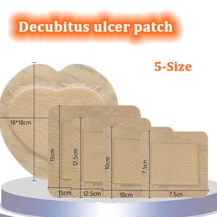 5 sizes of pressure ulcer patches, silicone gel dressings, adhesive